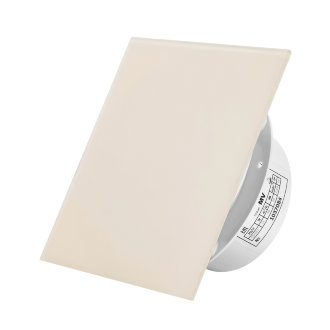 Вытяжной тонкий вентилятор SlimVent МV 100, стекло квадрат бежевый матовый 
