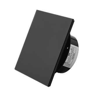 Вытяжной тонкий вентилятор SlimVent МV 100, стекло квадрат черный матовый Вытяжной тонкий вентилятор SlimVent МV 100, стекло квадрат черный матовый