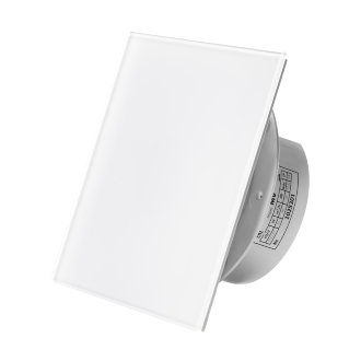 Вытяжной тонкий вентилятор SlimVent МV 100, стекло квадрат белый глянцевый Вытяжной тонкий вентилятор SlimVent МV 100, стекло квадрат белый глянцевый