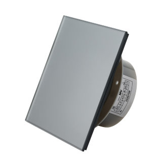 Вытяжной тонкий вентилятор SlimVent МV 100, стекло квадрат серый матовый Вытяжной тонкий вентилятор SlimVent МV 100, стекло квадрат серый матовый